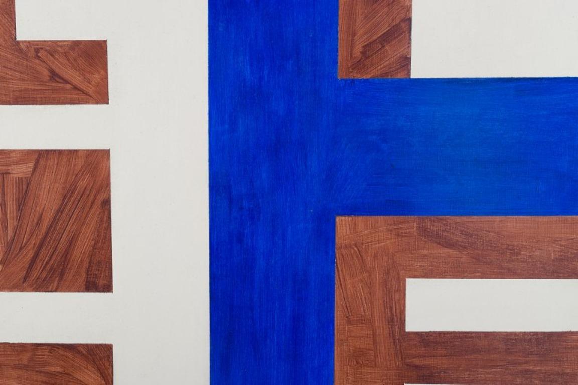 Harry Sandberg, Swedish artist. Abstract composition. Oil on board. 1968. In Excellent Condition For Sale In Copenhagen, DK