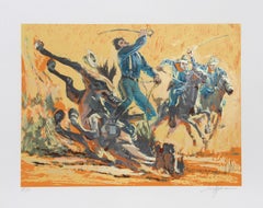 Cavalry Charge, Screenprint by Harry Schaare