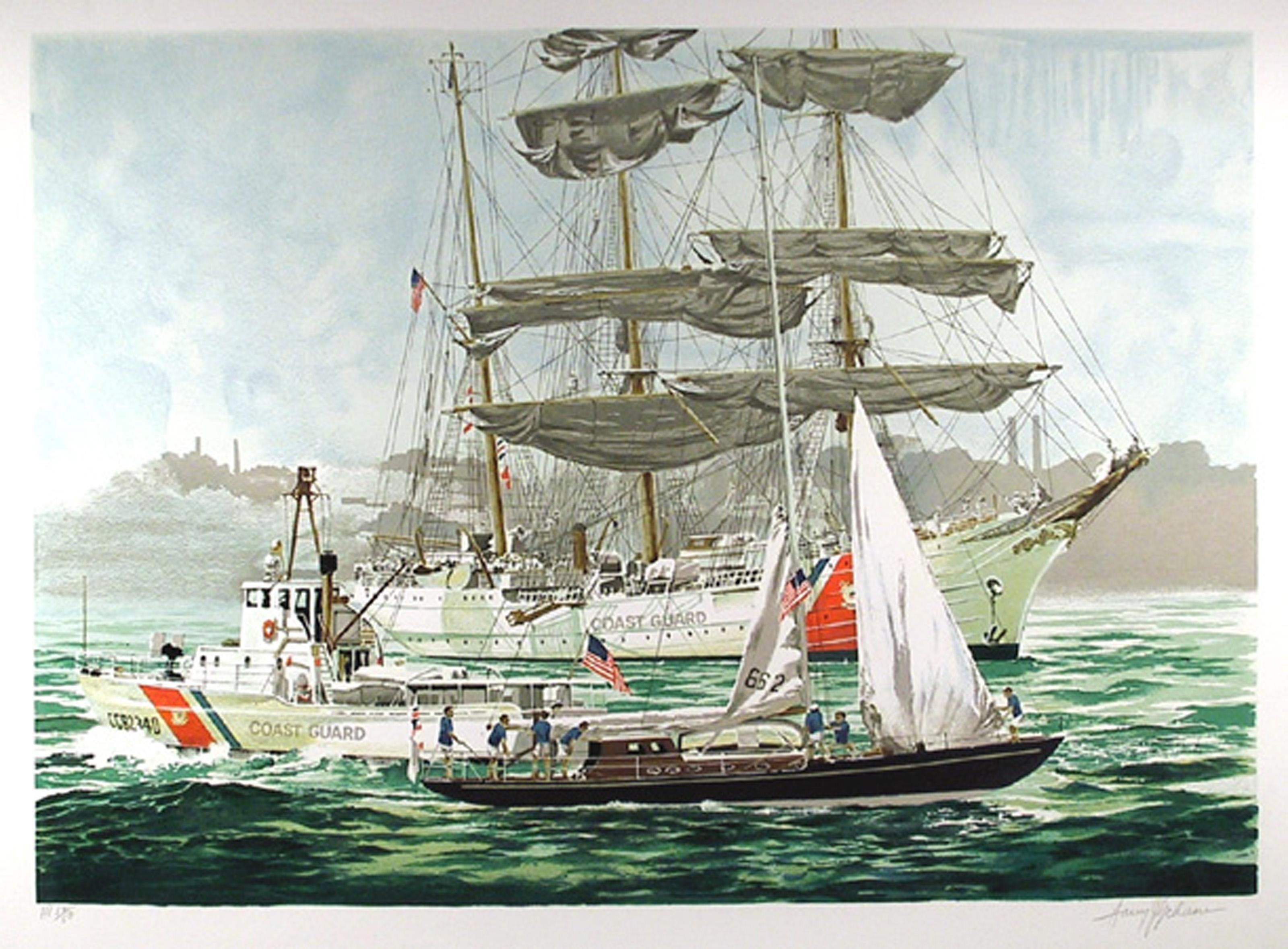 Coast Guard Clipper, lithographie réaliste américaine de Harry Schaare