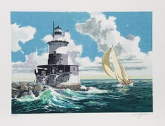 El faro, serigrafía realista americana de Harry Schaare