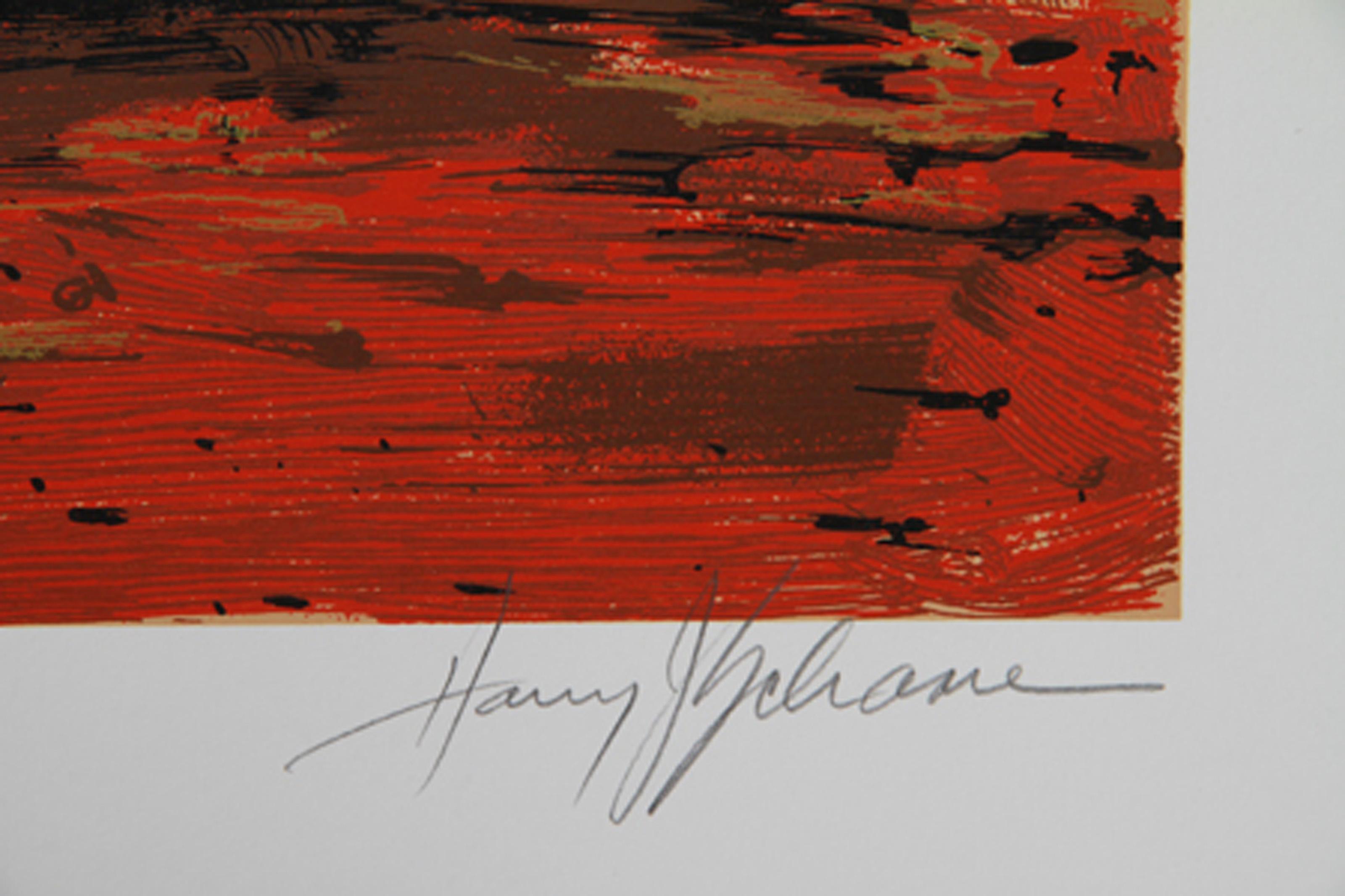 Track, sérigraphie réaliste américaine de Harry Schaare en vente 1