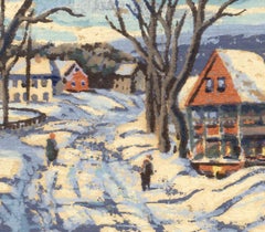 Walking in the Snow (Vermont village)