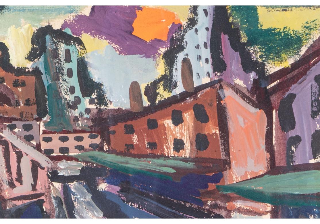 Harry Shoulberg 'Am., 1903-1995' Modern Casein Paint On Paper, 