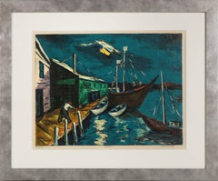 "Dock" Circa 1934 Seascape Screen Print 