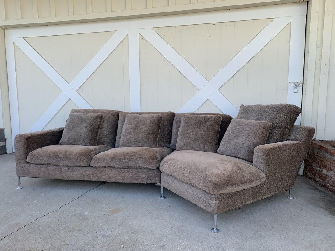 Designed by Antonio Citterio (Italian, b, 1950) for B&B Italia (Italian, founded 1966), circa 1995. Named after Harry Bertoia, the 'Harry' sofa is covered in a brown fabric raised on aluminum feet. Approximate height of frame 27 inches (not