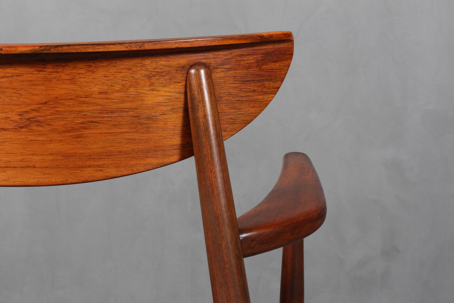 Harry Østergaard, Armchair in Rosewood and Leather, Denmark, 1960s 4