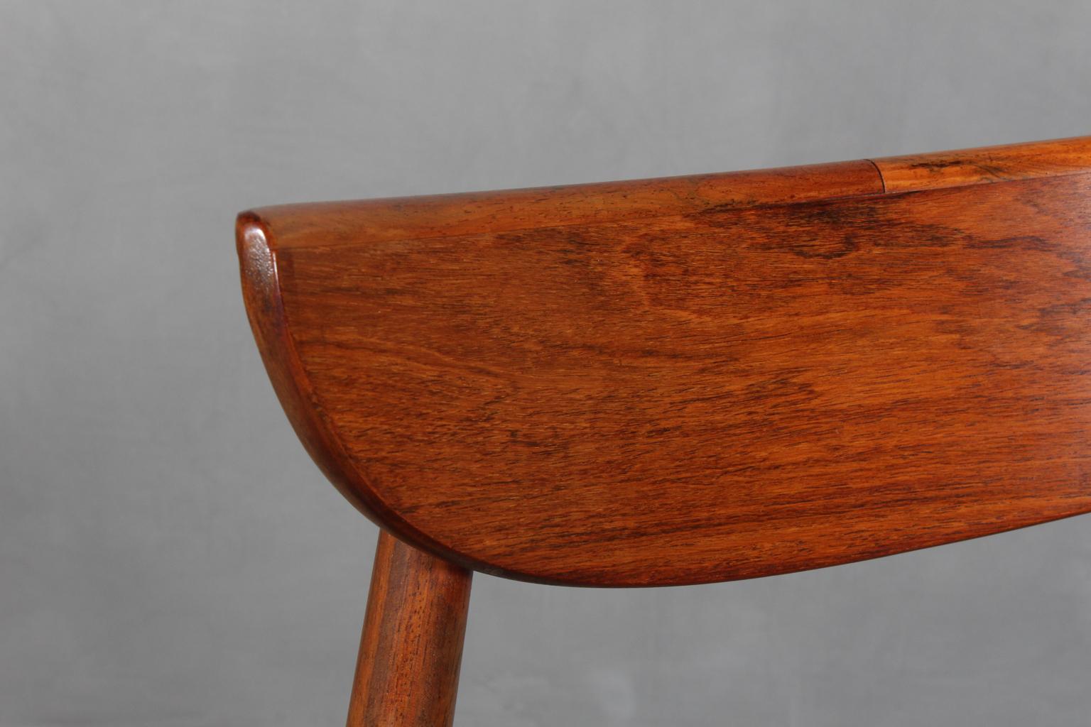 Mid-20th Century Harry Østergaard, Armchair in Rosewood and Leather, Denmark, 1960s