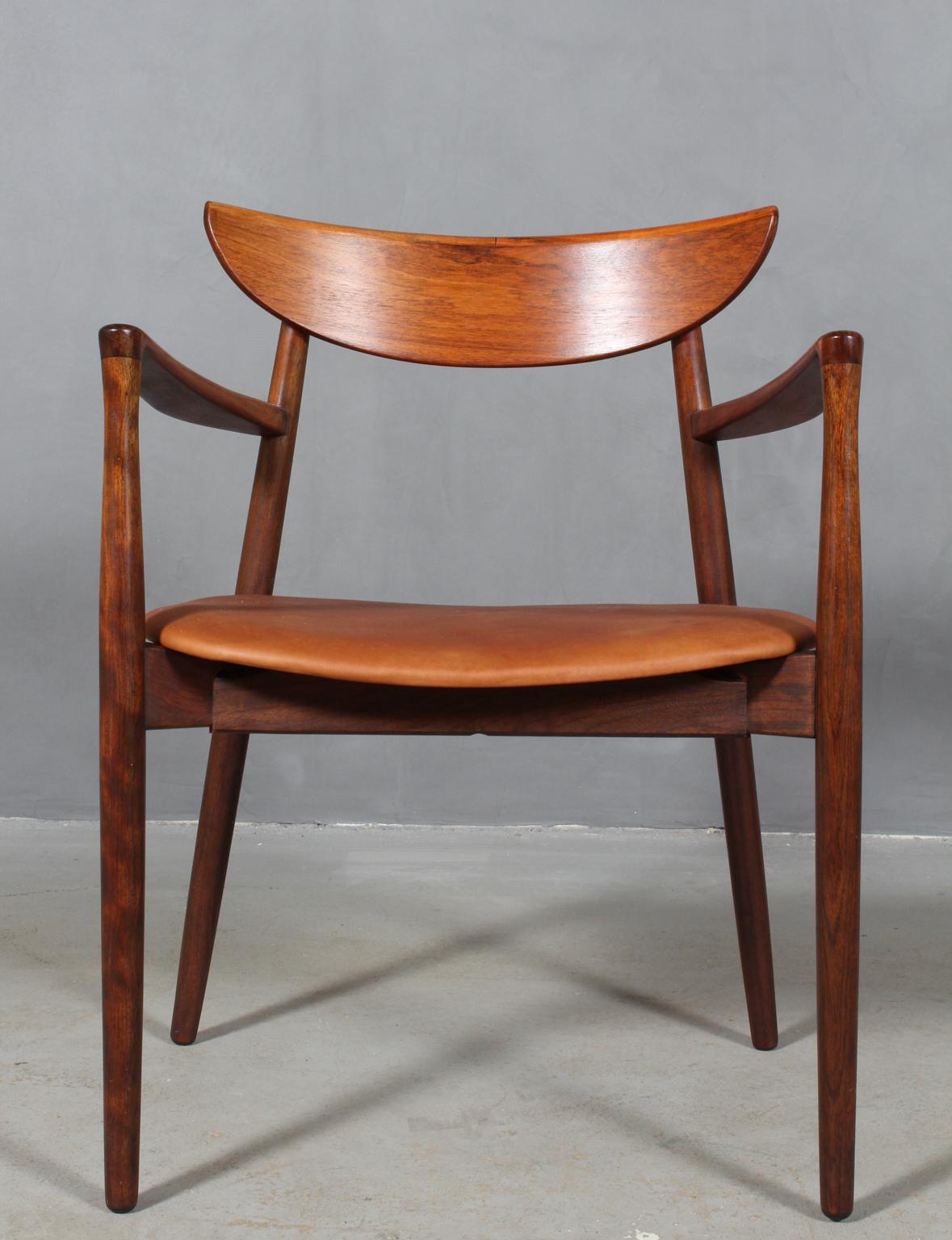 Harry Østergaard, Armchair in Rosewood and Leather, Denmark, 1960s 1