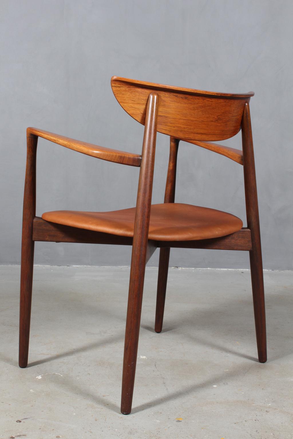 Harry Østergaard, Armchair in Rosewood and Leather, Denmark, 1960s 2