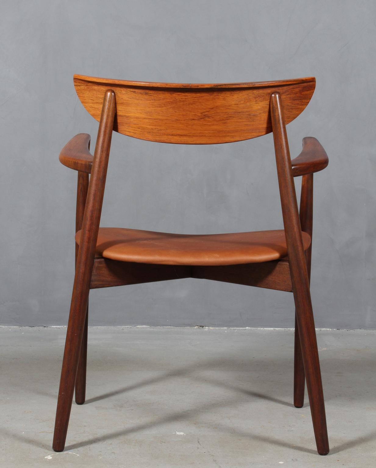 Harry Østergaard, Armchair in Rosewood and Leather, Denmark, 1960s 3