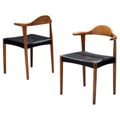 Vintage Harry Østergaard Pair of 'Bull Horn' Dining Chairs in Teak 
