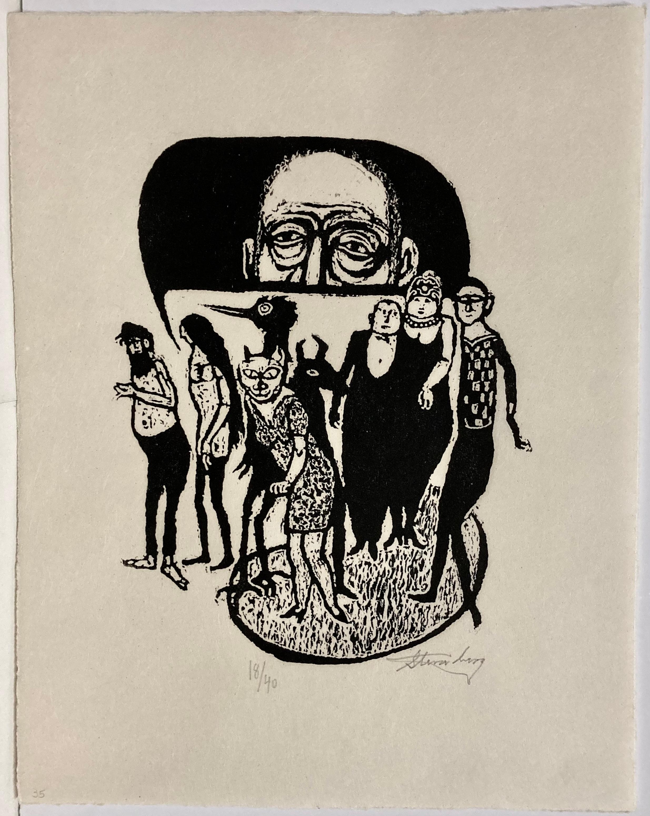Harry Sternberg, (California Characters) from My Life in Woodcuts, 1991 1