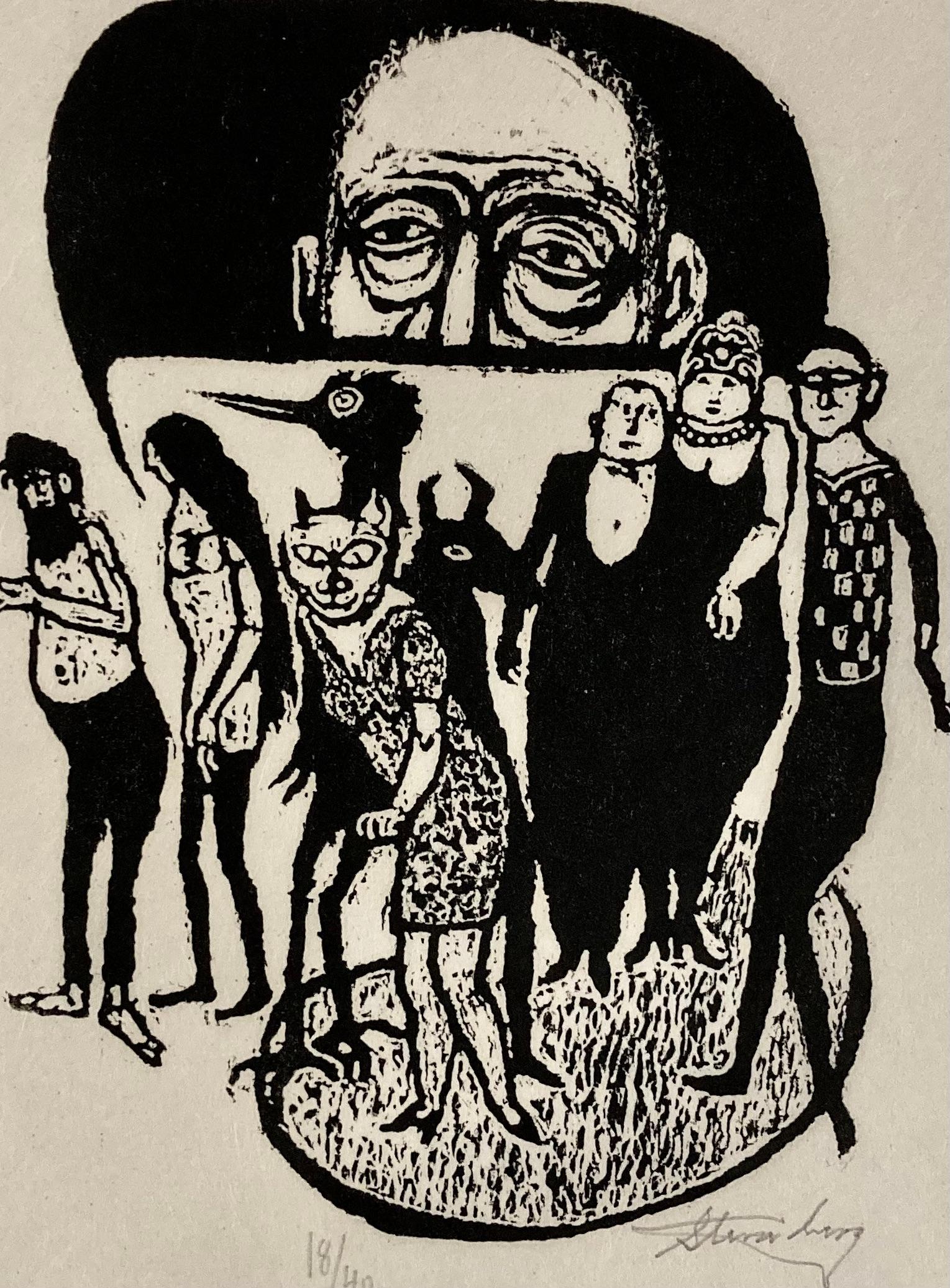 Harry Sternberg, (California Characters) from My Life in Woodcuts, 1991 2