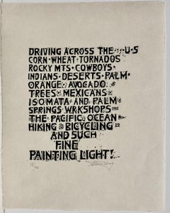 Driving Across the US, from My Life in Woodcuts, 1991