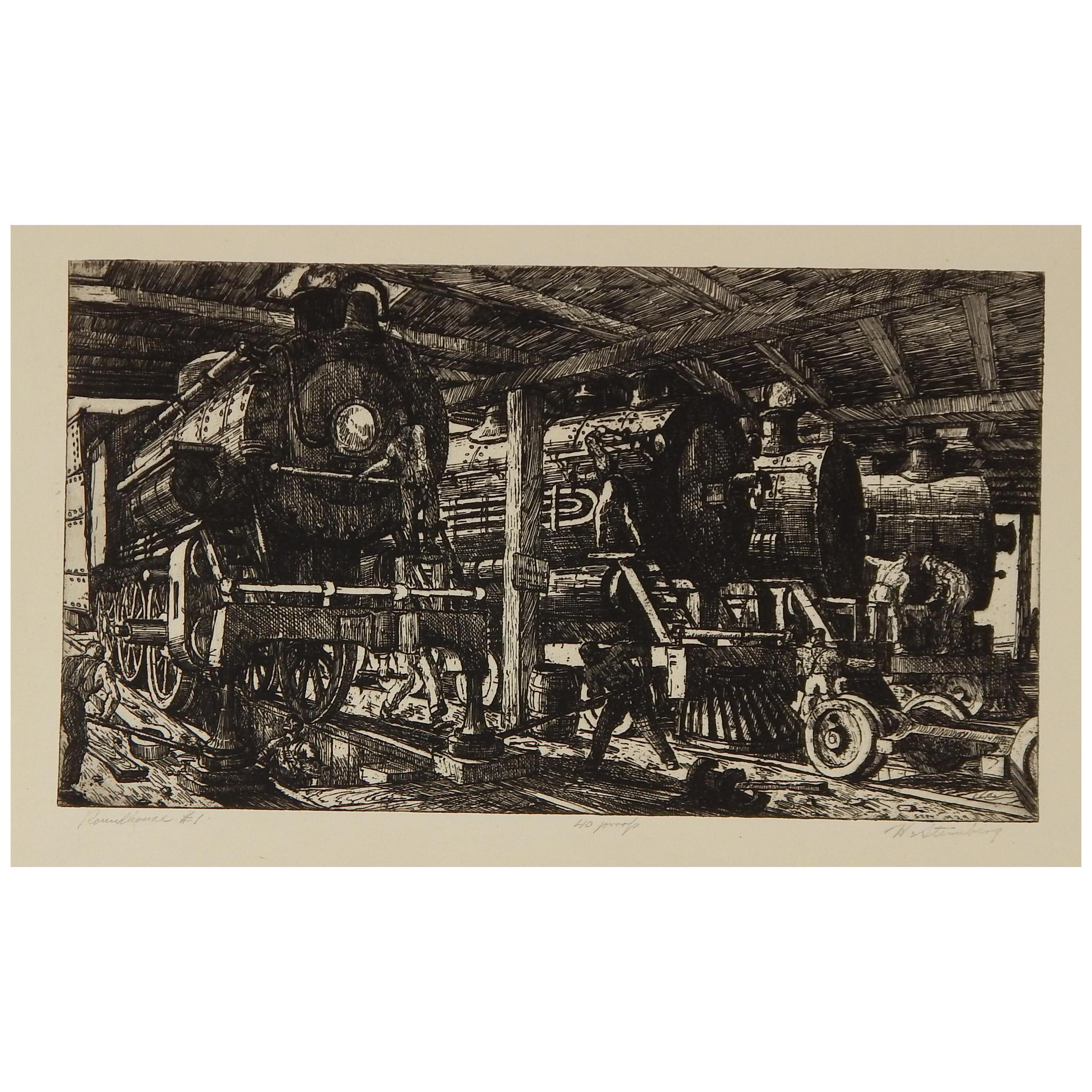 New York and California Artist, Harry Sternberg (1904-2001) Original Etching created 1929.
Pencil Signed lower right, pencil titled lower left. Edition size is seen lower center: 40 proofs.
The print is in excellent condition. It is unframed and