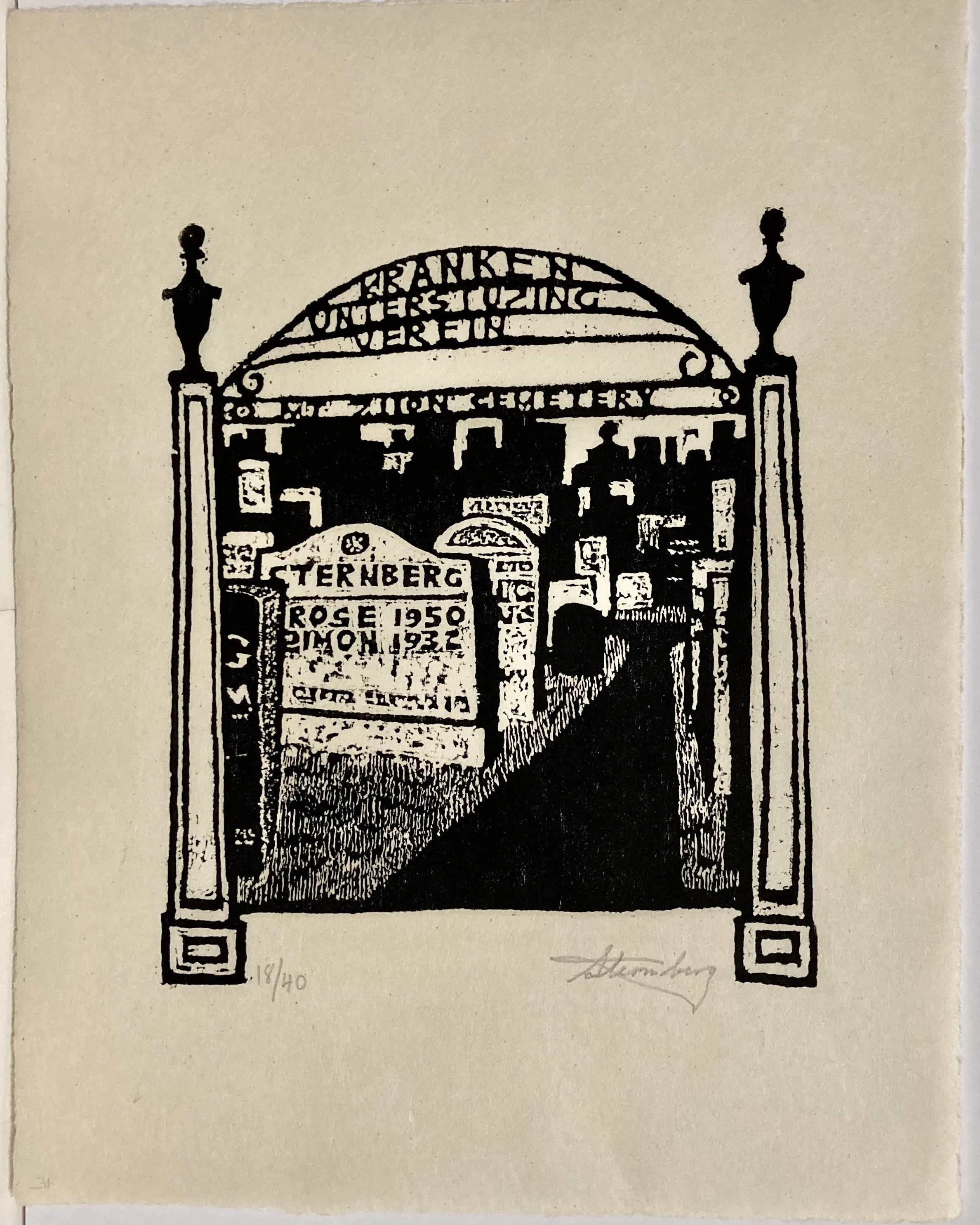 Harry Sternberg, Mount Zion Cemetery, from My Life in Woodcuts, 1991
