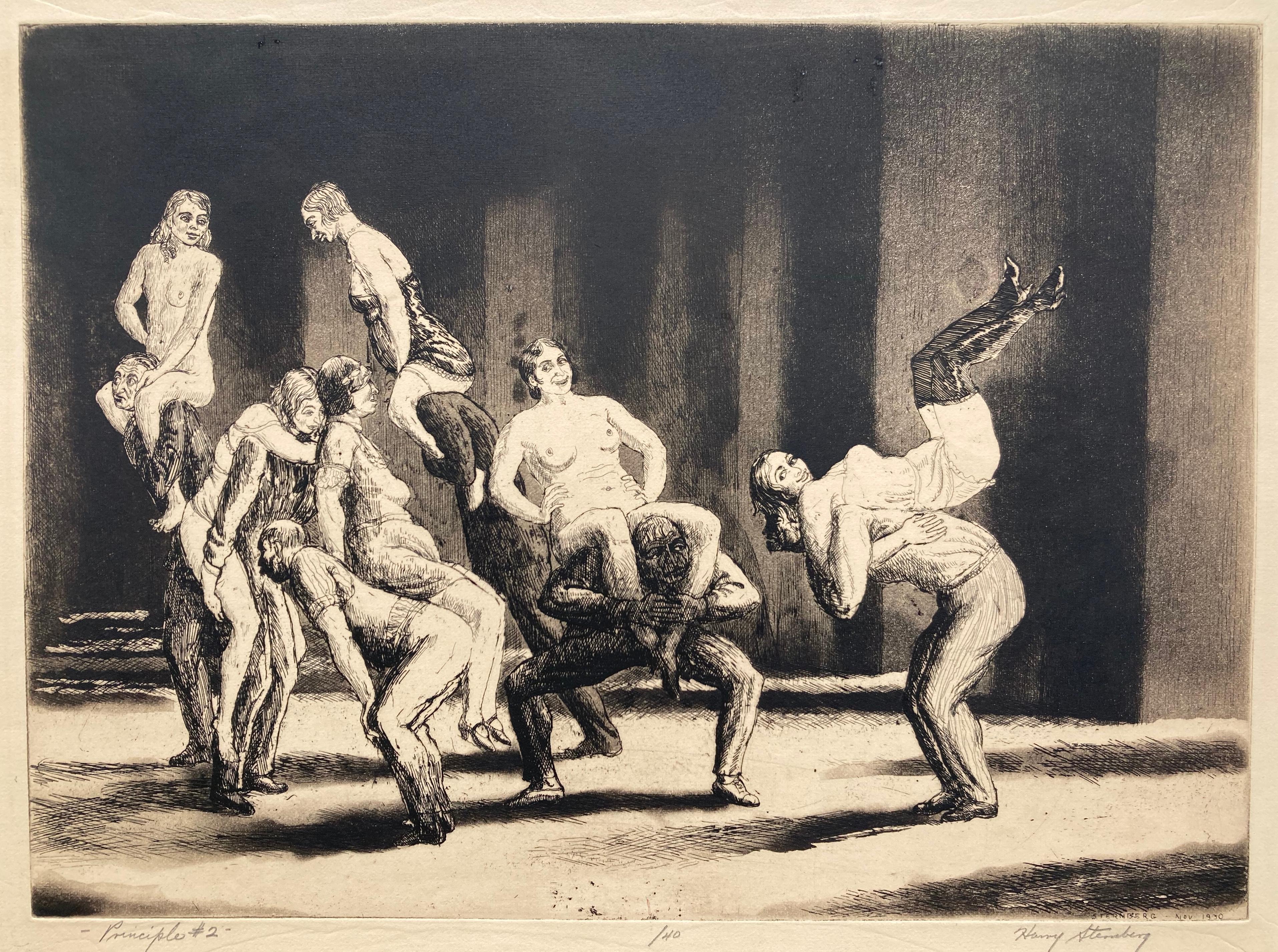 Harry Sternberg Figurative Print - PRINCIPLE