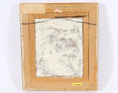 Harry Sternberg Peinture à l'huile abstraite du milieu du siècle moderne représentant une scène de plage