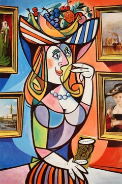 Original Vintage London Transport Poster Femme Bien Informee Picasso Stevens