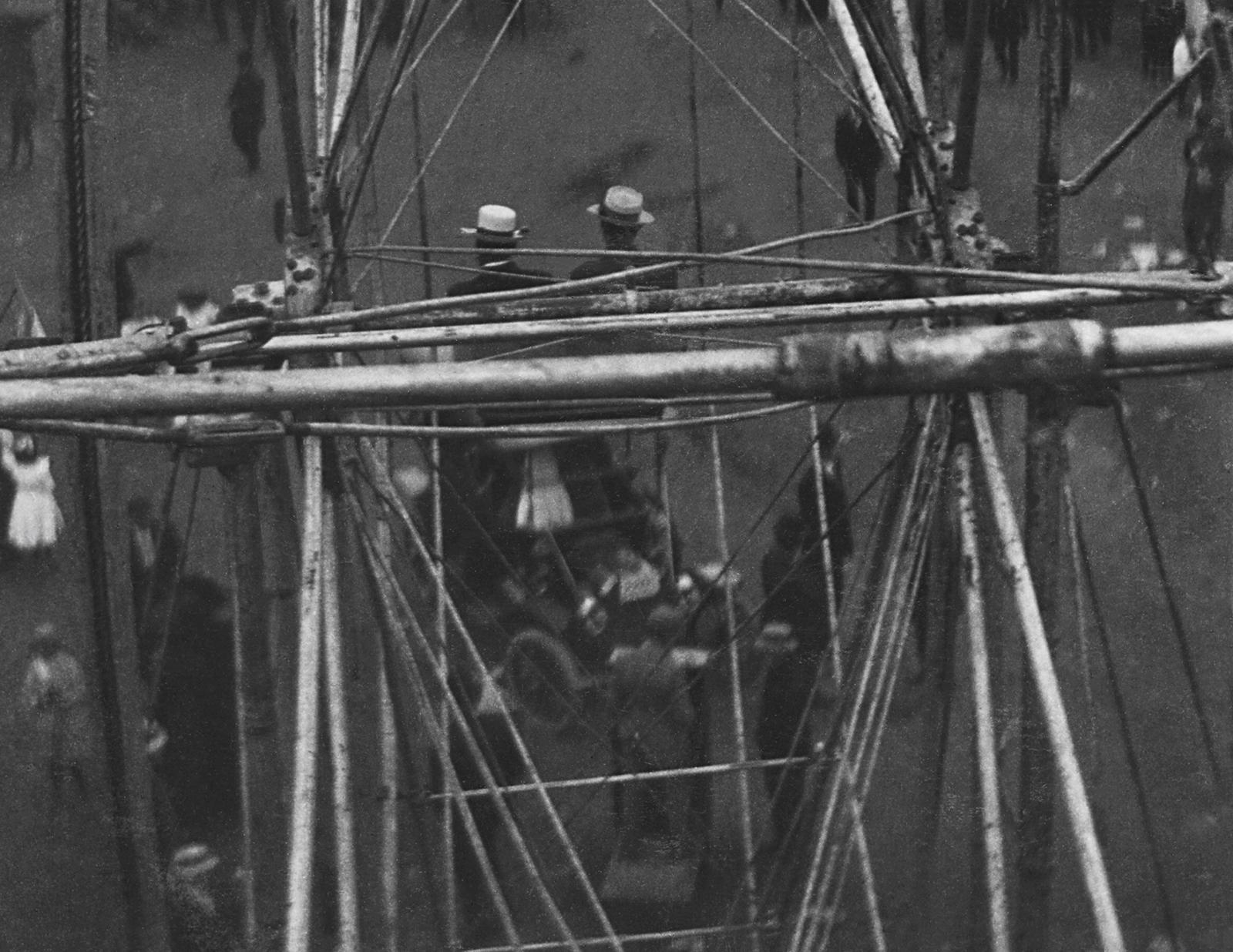 An archival pigment print on Hahnemühle Photo Rag® Baryta 315 g/m² paper of a photograph by Harry Sutcliffe (1878- 1942) entitled ' On a Ferris wheel ' 

Graphic scene taken on a Ferris wheel in 1910 in a small town in Canada 
Unframed 
Image Size: