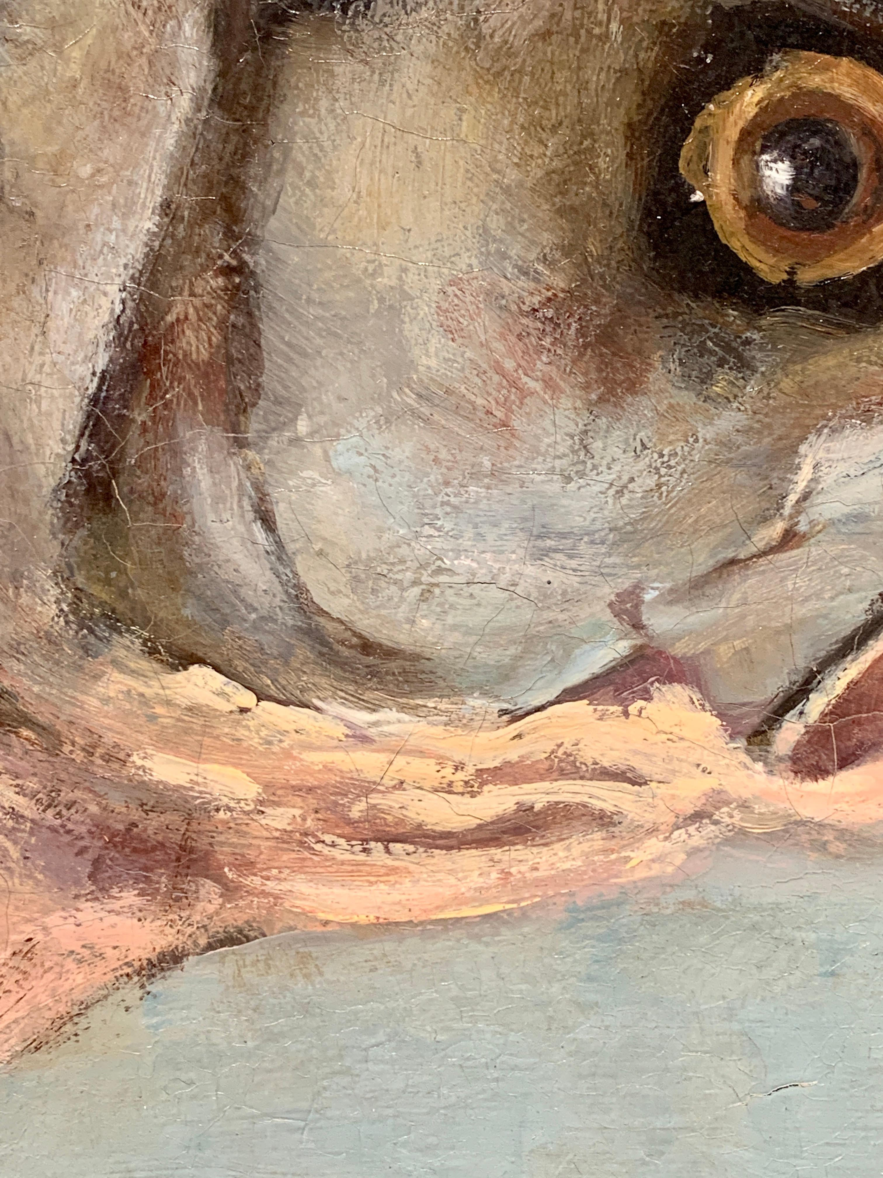 Ritratto impressionista americano di un pesce che nuota, forse una carpa o un branzino - Animal Painting Beige di Harry Sutton