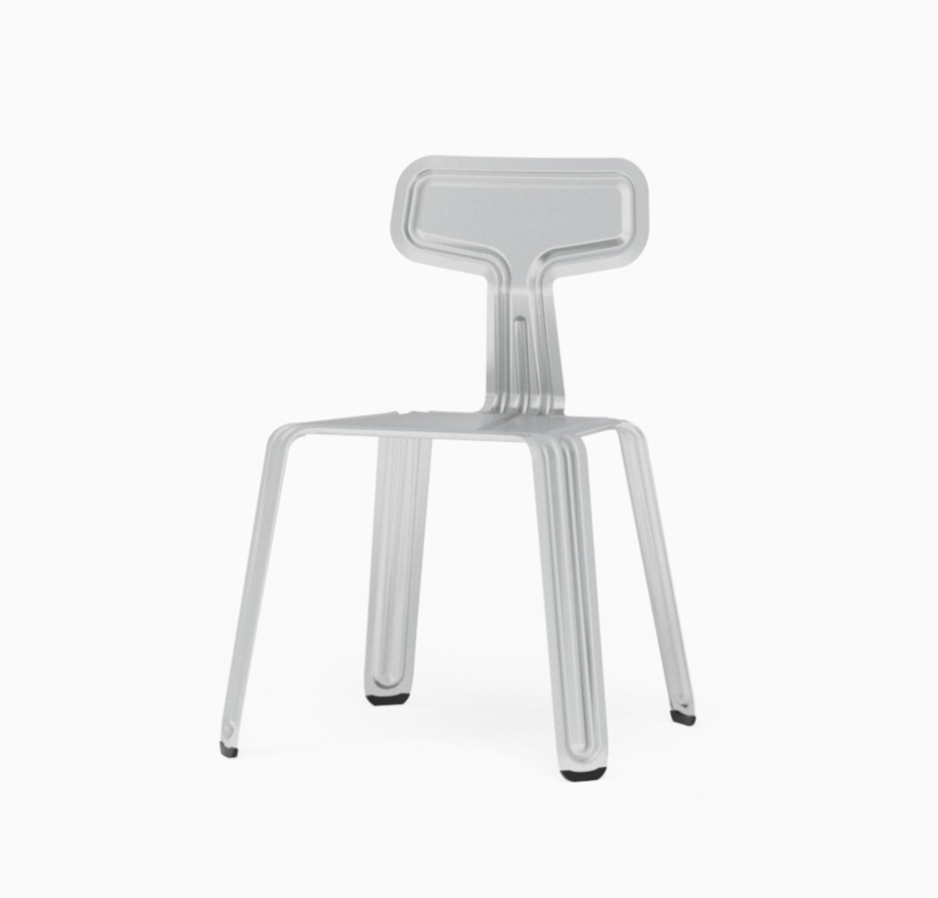 Tedesco Harry Thaler Set di 4 'Pressed Chair' in alluminio per Nils Holger Moormann in vendita