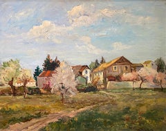 Vintage Geneva countryside by Harry Urban - Oil on wood 33x39 cm