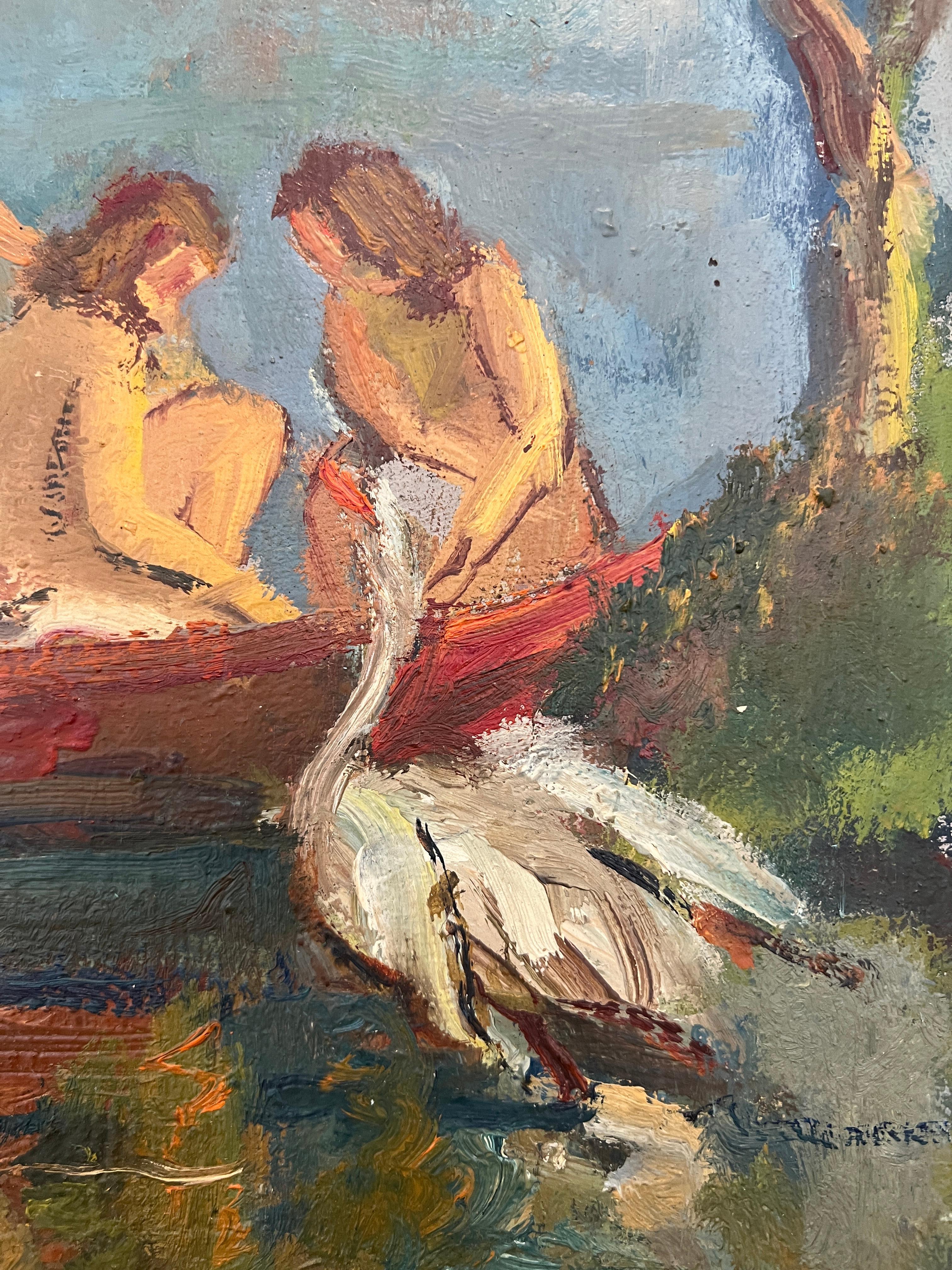 The bathers and the swan For Sale 4