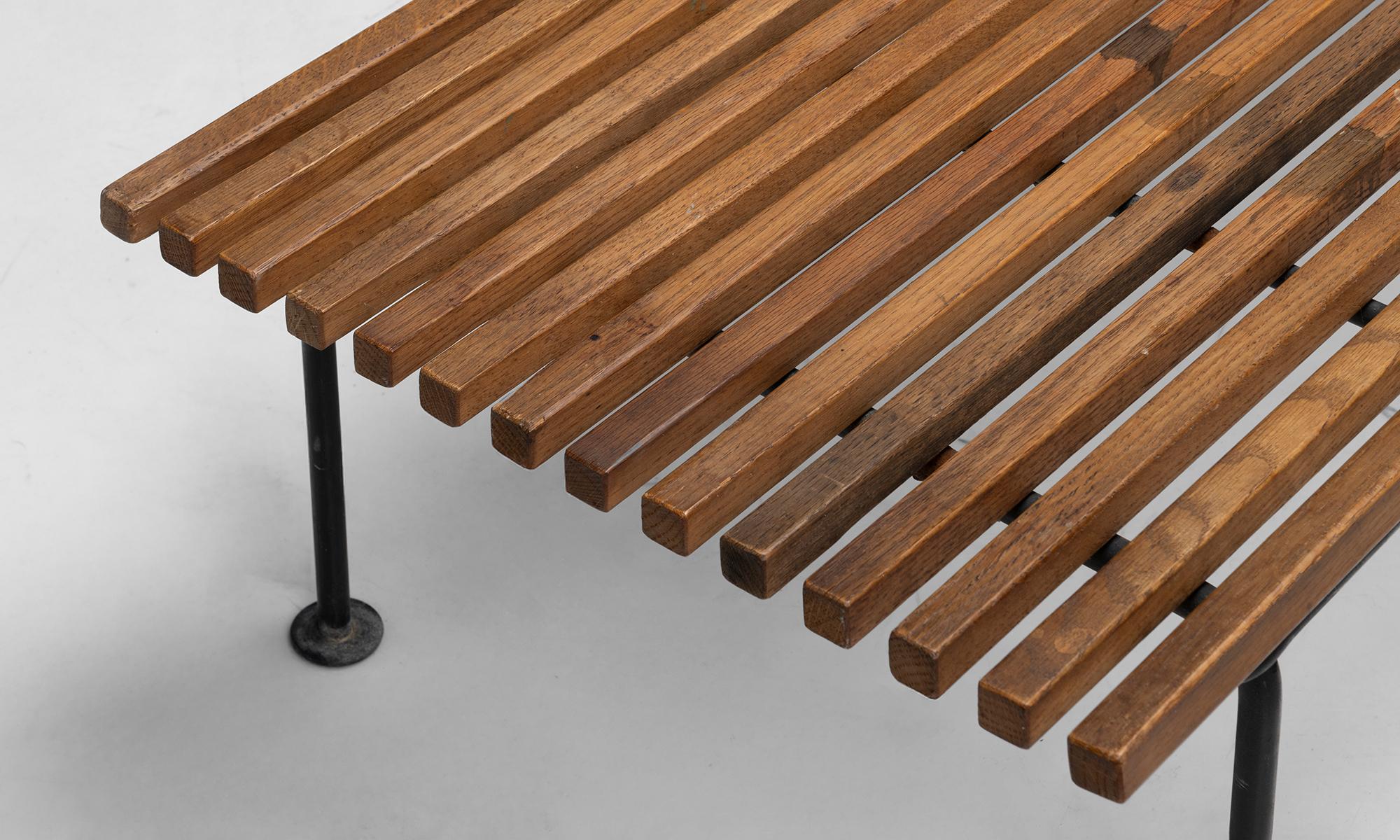 Iron Harry Weese Baldry slat bench America, America circa 1955 For Sale