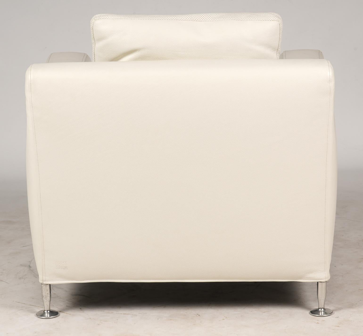 20th Century 'Harry' White Leather Lounge Chair by Antonio Citterio for B&B Italia