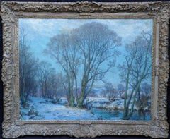 Hoar Frost - Winter Landscape - British 1920's Royal Academy exhib. oil painting