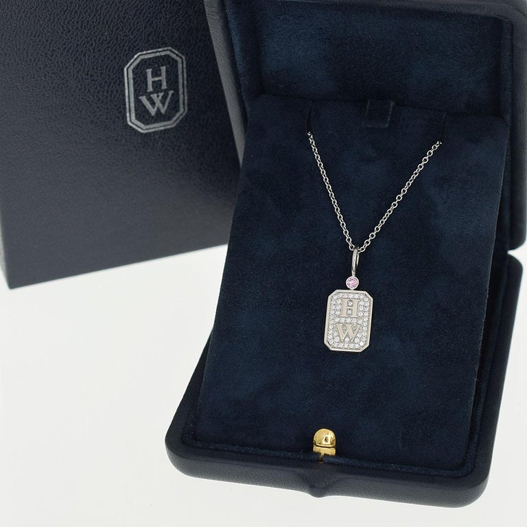 harry winston hw logo necklace