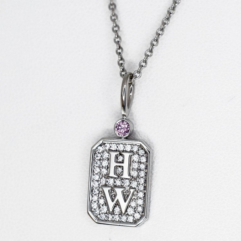 harry winston hw logo necklace