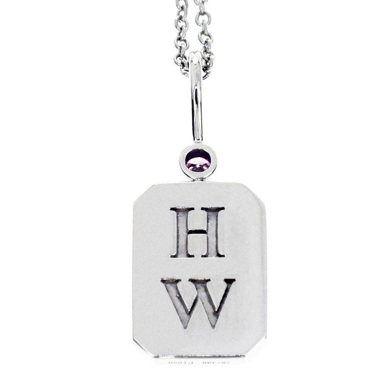 harry winston hw logo necklace