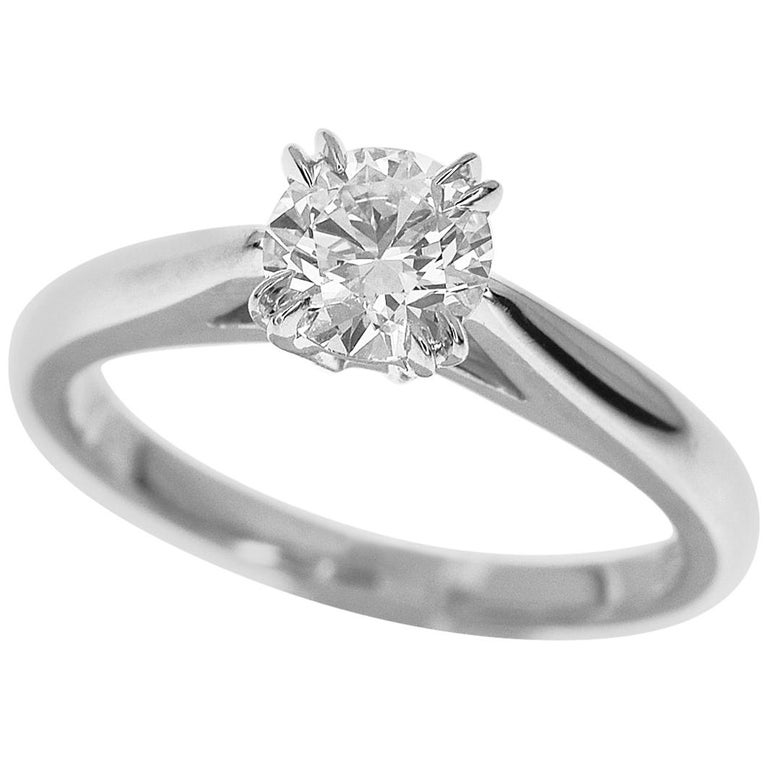 Harry Winston 0.51 Carat Diamond Platinum Solitaire Round Brilliant