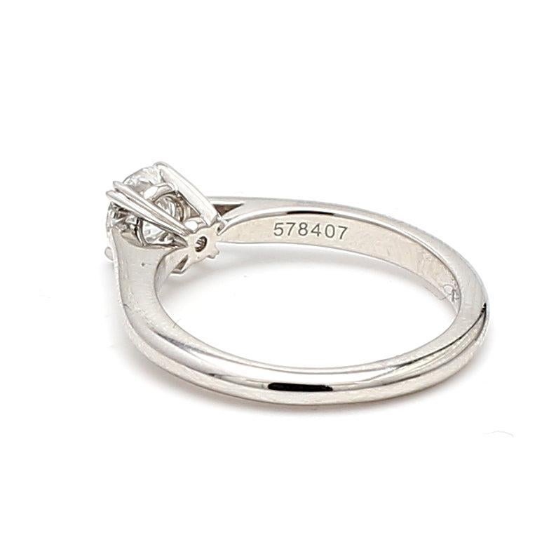 Harry Winston 0.53 Carat Round Brilliant E VVS1 Diamond Platinum Engagement Ring 1