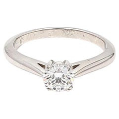 Harry Winston 0.53 Carat Round Brilliant E VVS1 Diamond Platinum Engagement Ring