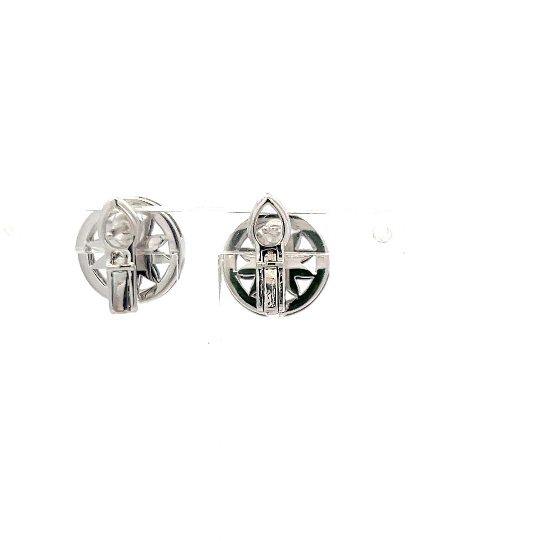 Round Cut Harry Winston 0.55 Carat Round Brilliant F VS1 Diamond Platinum Clip On Earrings For Sale