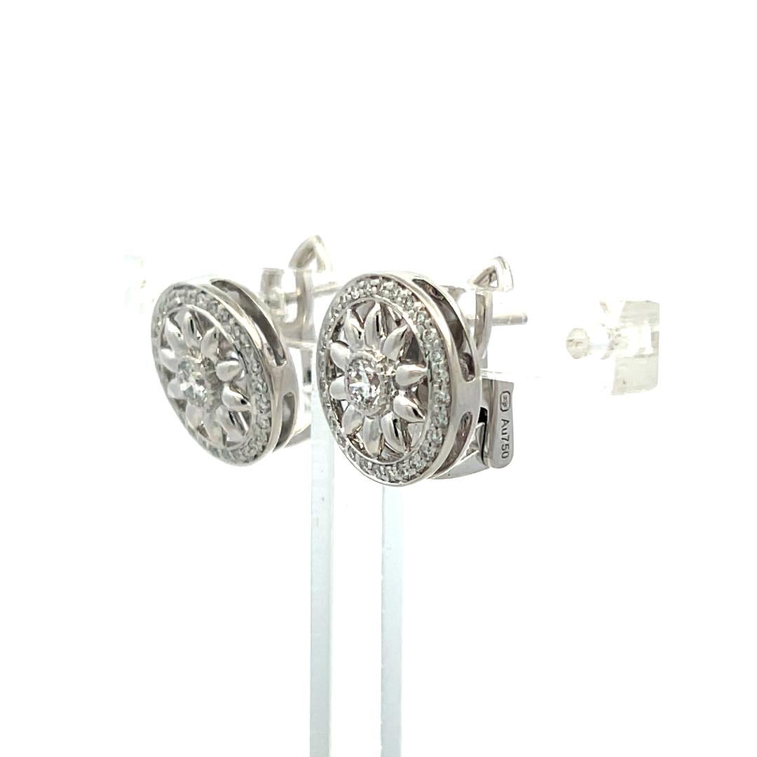 Harry Winston 0.55 Carat Round Brilliant F VS1 Diamond Platinum Clip On Earrings For Sale 1