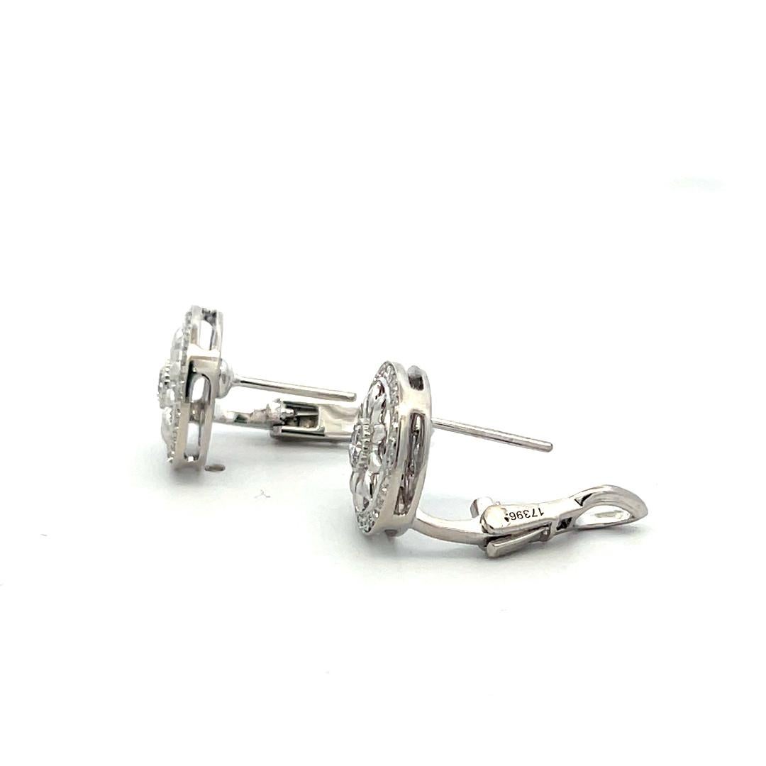 Harry Winston 0.55 Carat Round Brilliant F VS1 Diamond Platinum Clip On Earrings For Sale 4