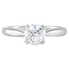 Vintage Harry Winston 0.71 Carat Round Diamond Solitaire Engagement Ring in Platinum