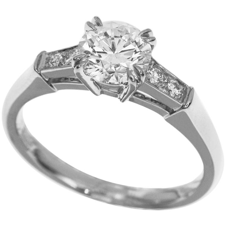 Harry Winston 0.72 Carat Diamond Platinum Tryst Engagement Ring For