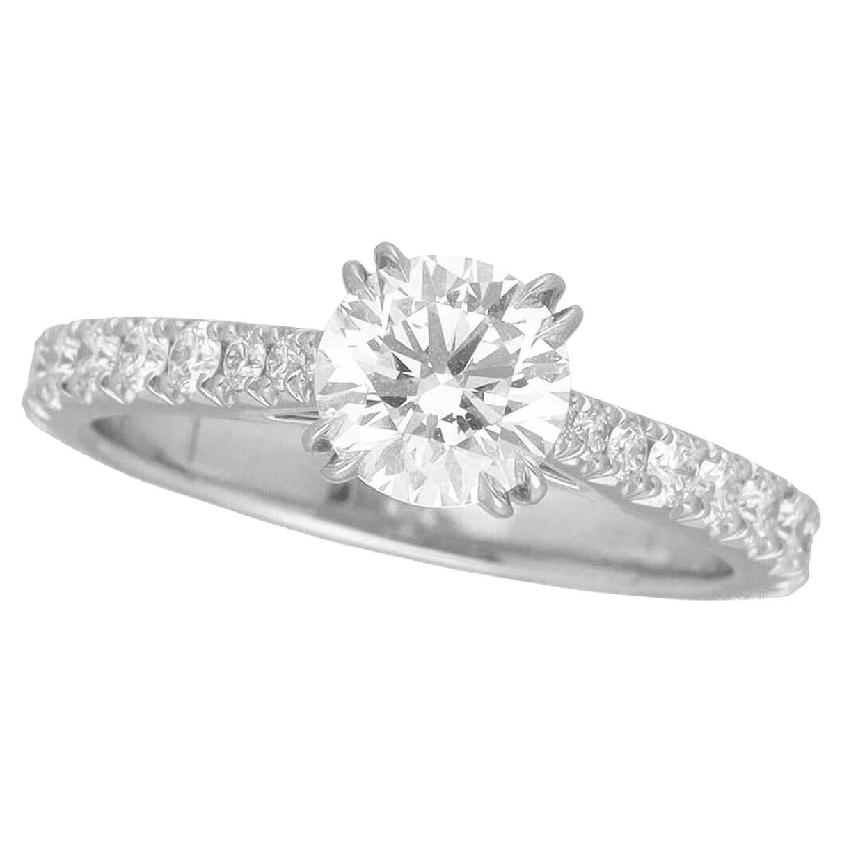 Harry Winston 0.75 Carat Diamond F-VVS2-3Ex Platinum Brilliant Love Ring For Sale
