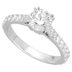 Harry Winston 0.75 Carat Diamond F-VVS2-3Ex Platinum Brilliant Love Ring US4 1/4