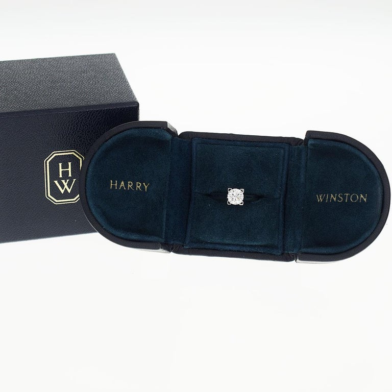 Harry Winston 0.78 Carat Diamond Platinum HW Ring For Sale ...