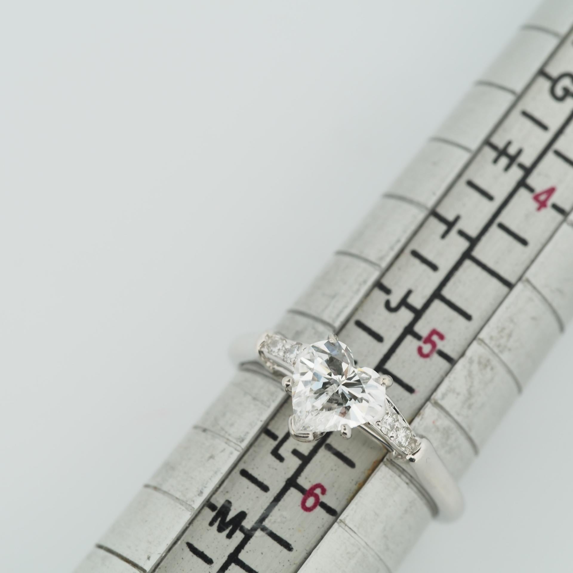 Harry Winston 0.80 ct Heart shape Diamond Solitaire Ring Pt 950 US 5.75 For Sale 4