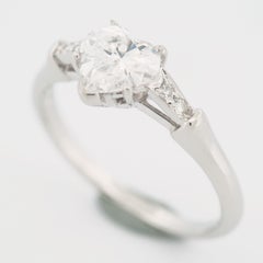 Harry Winston 0.80 ct Heart shape Diamond Solitaire Ring Pt 950 US 5.75