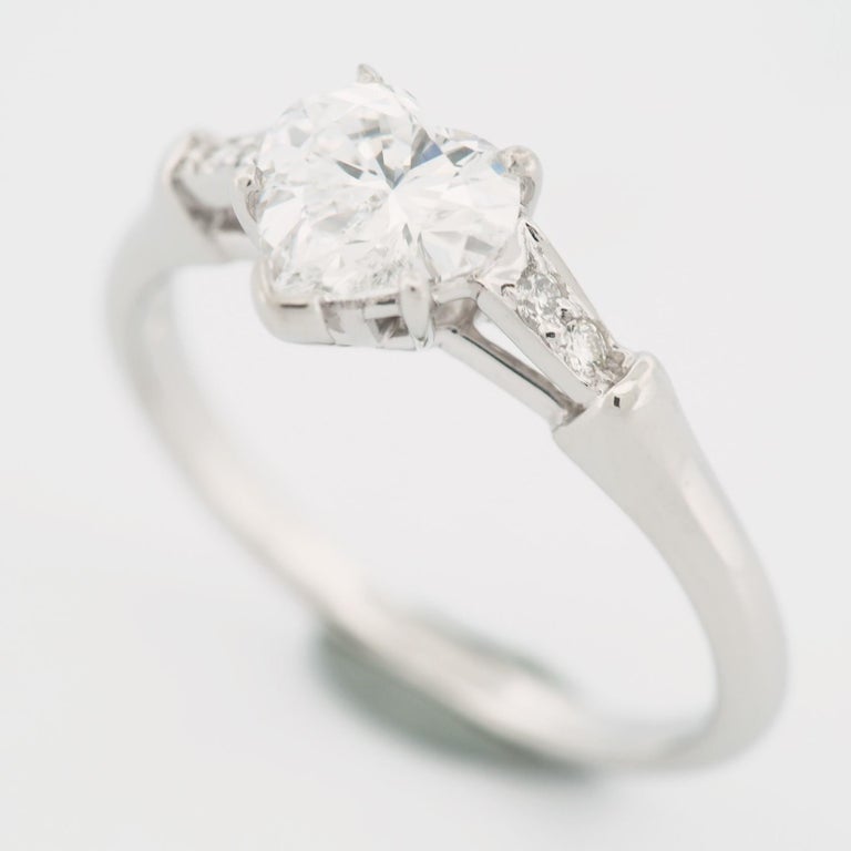 Harry Winston 0.80 ct Heart shape Diamond Solitaire Ring Pt 950 US