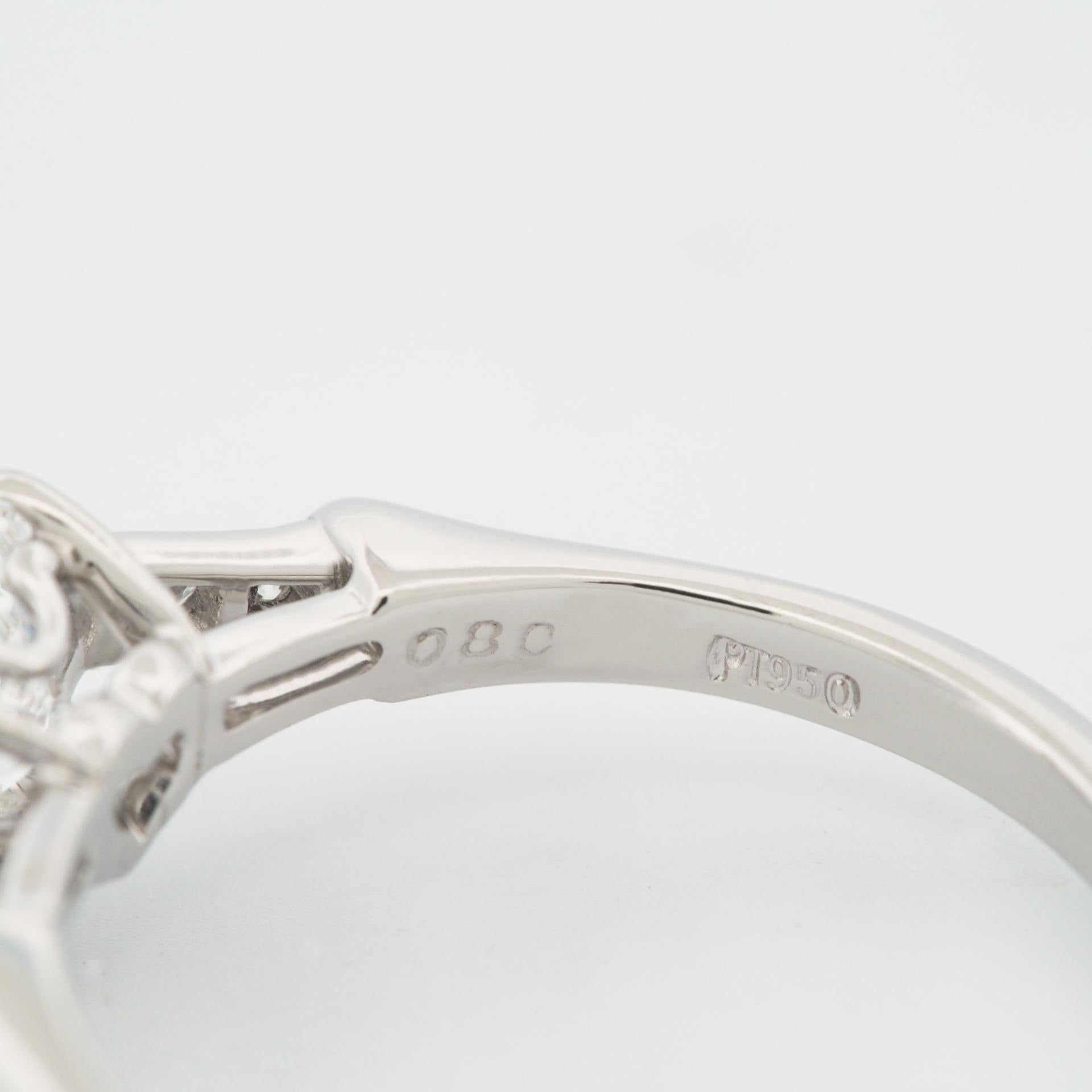 Harry Winston 0.80 ct Heart shape Diamond Solitaire Ring Pt 950 US 5.75 In Good Condition In Kobe, Hyogo