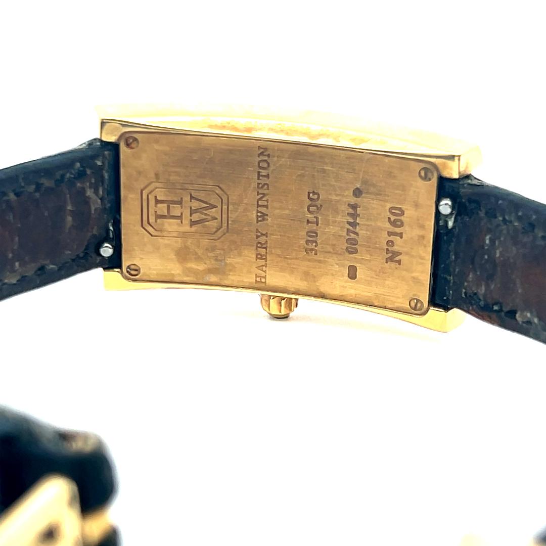 Harry Winston 0,90 Karat runder Diamant 18 Karat Gelbgold Armbanduhr im Angebot 4